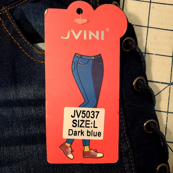 🔥NWOT JVINI Jeggings Blue Women US Large - Picture 9 of 12
